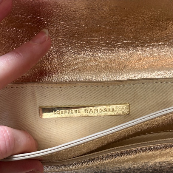 Loeffler Randall Metallic Silver Chain Clutch